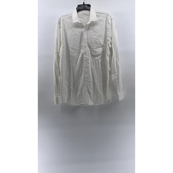 LOUIS PHILIPPE Men's White Solid Button-Up Slim-Fit Long Sleeve Shirt SZ S - Picture 1 of 12